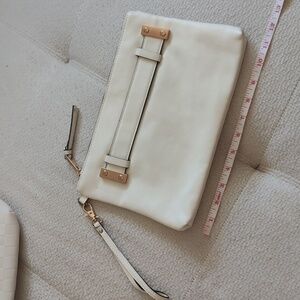 Aldo Cream zipper clutch